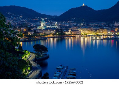 Como - The City With The Cathedral And Lake Como.