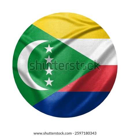 Comoros flag as concept image made of texture. Basemap and background concept. Double exposure hologram. News or Internet use.