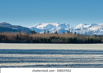 Comox Valley Glacier From A Field In Winter