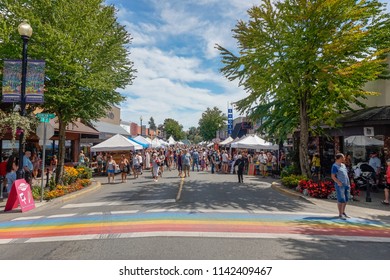 Comox Valley~Vancouver Island, BC, Canada, July 21st 2018  Downtown Courtenay 48th Annual Market Days on 5th Street in Courtenay~Vancouver Island,BC, Canada 