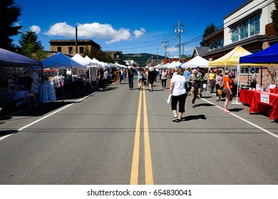 Comox Valley~Vancouver Island,BC, Canada, May 20 2017 Village Market Days On Dunsmuir Avenue In Cumberland~Vancouver Island,BC, Canada