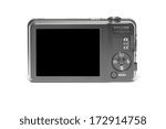 Compact camera with black screen to use as a frame to insert photographs or written