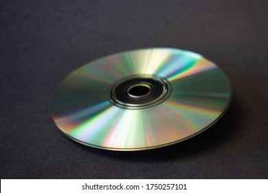 Compact disc isolated on a black background