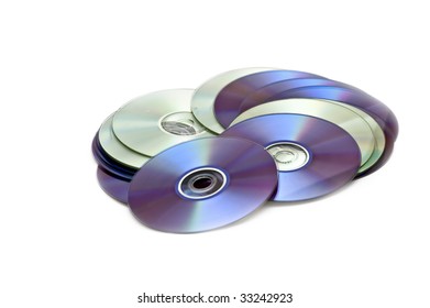 compact discs on white