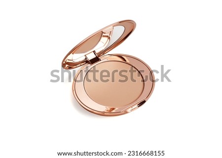 Compact make-up powder isolated on white background                               