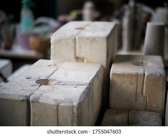 Compact Size Pflaster, Plaster Mould For Ceramic Slip Casting Production Process Made By Students In A Demonstration Factory Of An Industrial Design School 