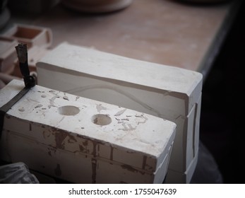 Compact Size Pflaster, Plaster Mould For Ceramic Slip Casting Production Process Made By Students In A Demonstration Factory Of An Industrial Design School 