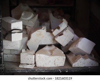 Compact Size Pflaster, Plaster Mould For Ceramic Slip Casting Production Process Made By Students In A Demonstration Factory Of An Industrial Design School 