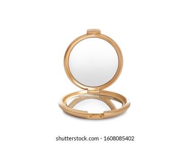 Compact Small Open Mirror Isolated On White