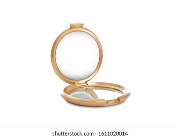 Compact Small Open Mirror Isolated On White