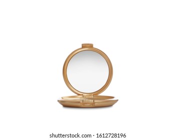 Compact Small Open Mirror Isolated On White