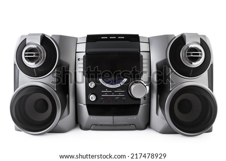 Compact stereo system cd and cassette player isolated with clipping path