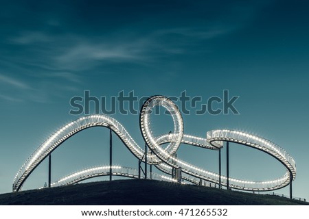 Compact View on Tiger and Turtle on hill during evening with clouds in Duisburg