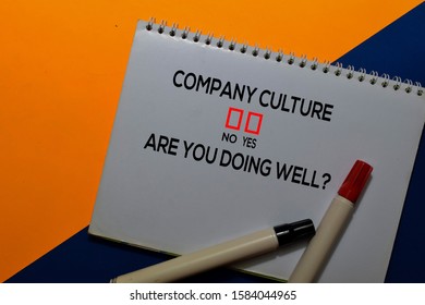 Company Culture, Are You Doing Well? Yes Or No. On Office Background