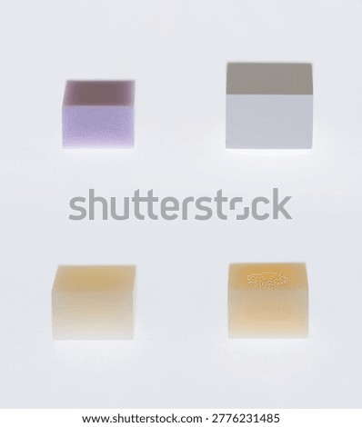 Comparison of raw e.max and zirconia vs sintered e.max and zirconia. Size differences in dental materials before and after sintering