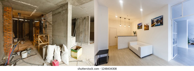 Comparison Of A Room In An Apartment Before And After Renovation New House