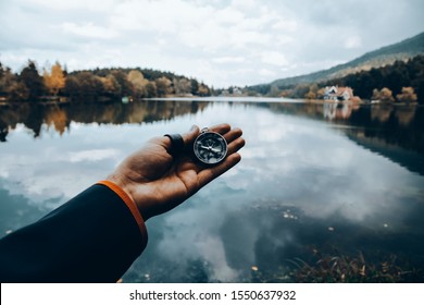 Compass, navigational compass, travel compass, lost compass, - Shutterstock ID 1550637932