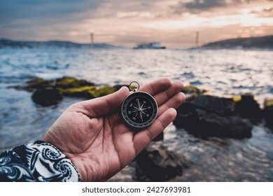 Compass, navigational compass, travel compass, lost compass, - Powered by Shutterstock