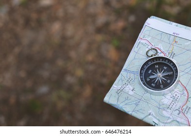 compass on map
