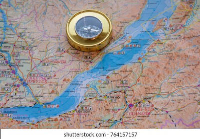 compass on the map