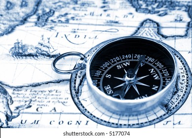 Compass On Vintage Map India Stock Photo 5177074 | Shutterstock