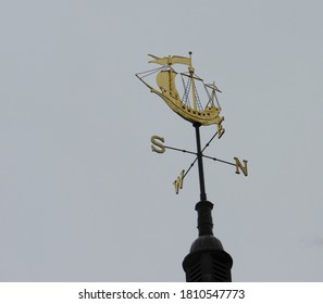 Compass Weather Vain With Ship