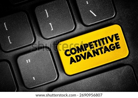 Competitive Advantage - attribute that allows an organization to outperform its competitors, text button on keyboard, concept background