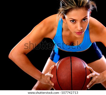 Similar – Image, Stock Photo Young female basketball player in an urban court