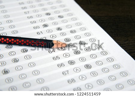 Competitive exam answer sheet to measure intelligence 
