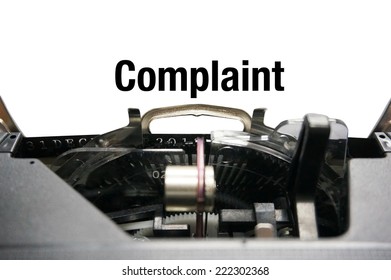 Complaint on typewriter