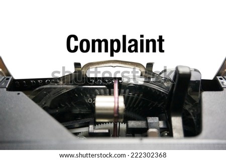 Complaint on typewriter