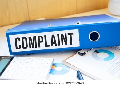 Complaint Words On Labels With Document Binders