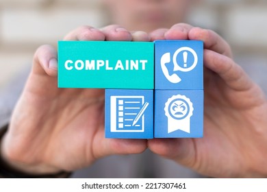 Complaints business concept. Customer complaint, dissatisfaction from product or service problem, angry feedback from client. Complain on everything. - Shutterstock ID 2217307461