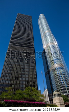 Complementary architectural styles in Chicago.  The 