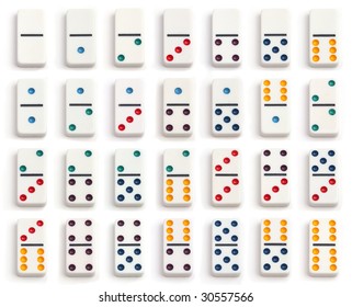 complete domino set isolated on white