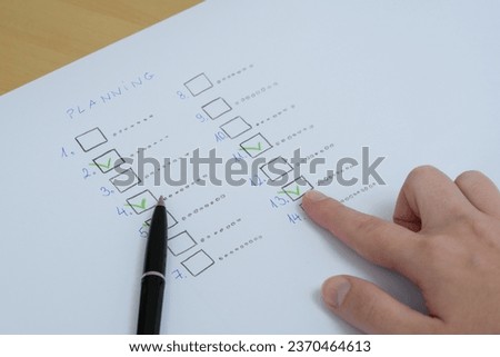 Complete the goals from the task list and mark their completion on a piece of paper