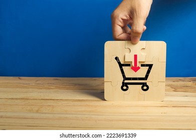 complete jigsaw puzzle as a shopping cart symbol - Shutterstock ID 2223691339