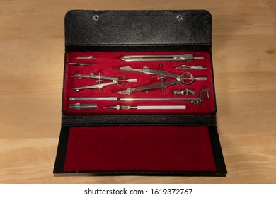 Complete Set of mid 1900 s Drating Tools on a Drafting Table