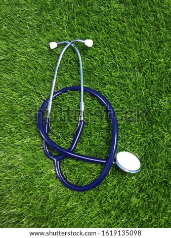 Complete set stethoscope. Medicaldevice for auscultation, or listening to the internal sounds of an animal or human body