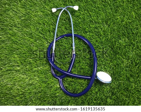 Complete set stethoscope. medicaldevice for auscultation, or listening to the internal sounds of an animal or human body