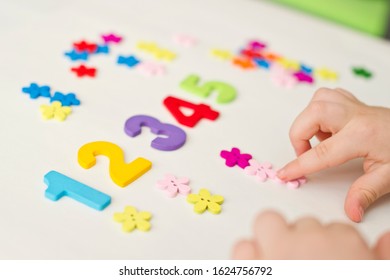 complete a task, put a correct quantity of flowers to each number. early education for 20-36 month babies.  Learning to count. Idea for two - three year kids.