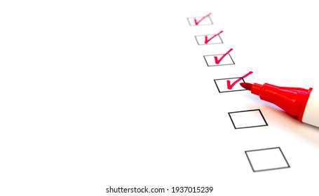 Completed items with checkboxes on a white background. Place for your text
