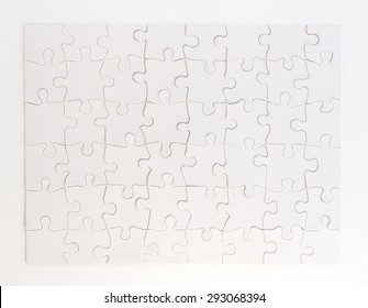 Completed White Jigsaw Puzzle Stock Photo (Edit Now) 293068394