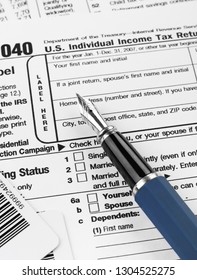 Completing 1040 Tax Form