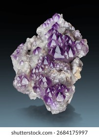 A complex amethyst specimen from Madagascar. 