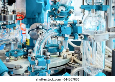 Complex chemical industrial equipment. Abstract industrial background.