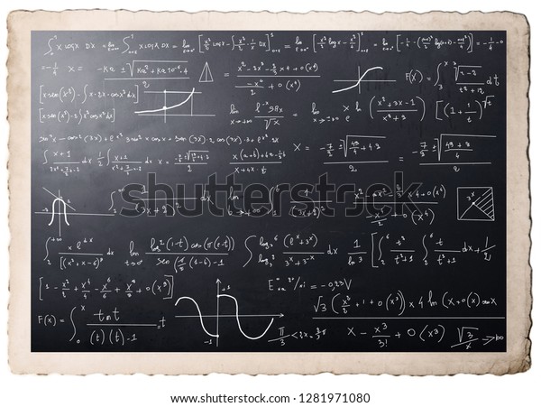 Complex Mathematical Calculations On Blackboard Stock Photo 1281971080 ...