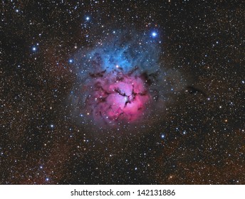 Complex Nebula Messier 20 - A reflection, emission, and dark nebula complex about 5,000 light years away in the constellation Sagittarius