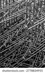 Complex Silver Metal Wire Grid Pattern