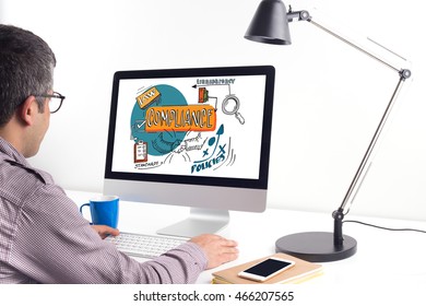 COMPLIANCE concept on computer screen